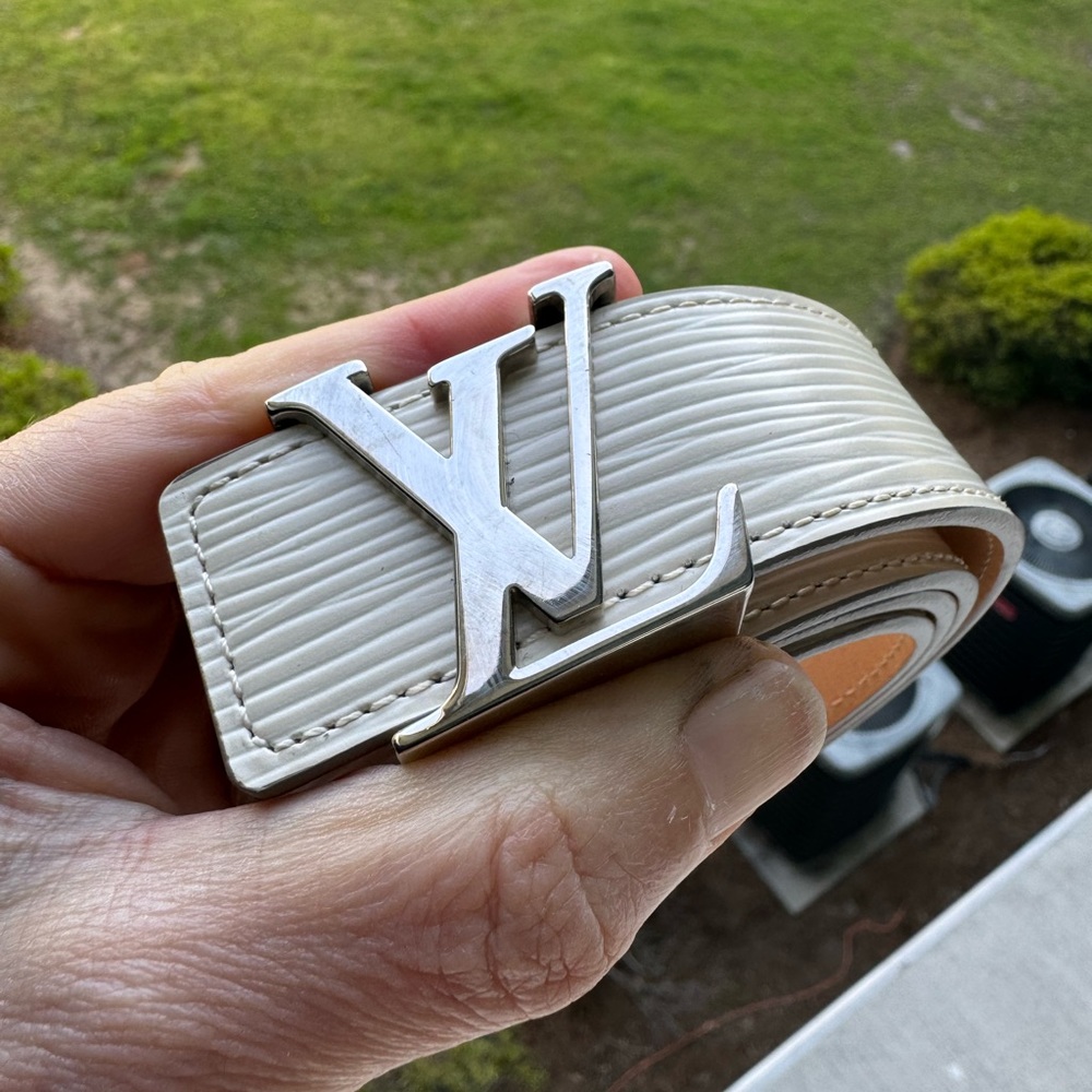 Louis Vuitton Authentic Epi Leather white/ off white belt